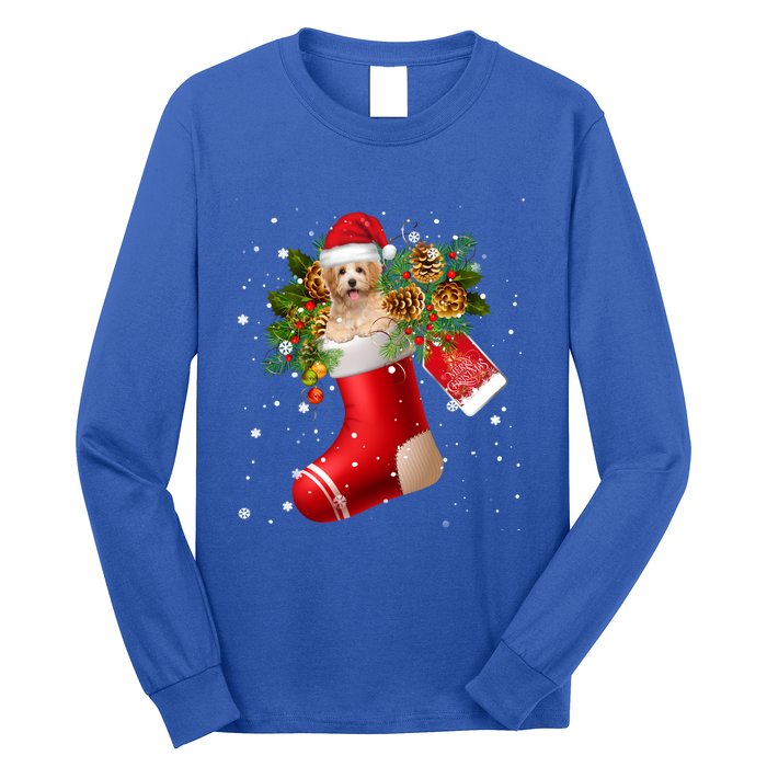 Santa Havanese In Christmas Sock Pajama Meaningful Gift Long Sleeve Shirt