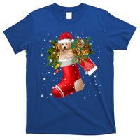 Santa Havanese In Christmas Sock Pajama Meaningful Gift T-Shirt