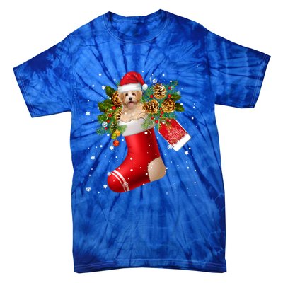 Santa Havanese In Christmas Sock Pajama Meaningful Gift Tie-Dye T-Shirt