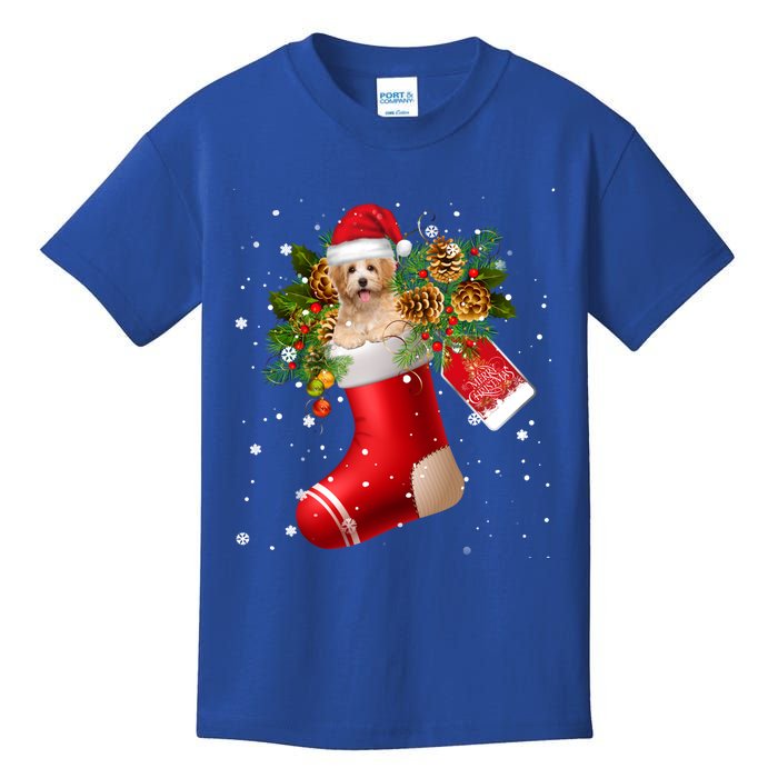 Santa Havanese In Christmas Sock Pajama Meaningful Gift Kids T-Shirt