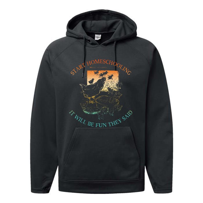 Start Homeschooling It Will Be Fun They Said Flow Vintage Performance Fleece Hoodie