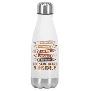 Same Heart Inside Black History Month Africa Juneteenth Meaningful Gift Stainless Steel Insulated Water Bottle