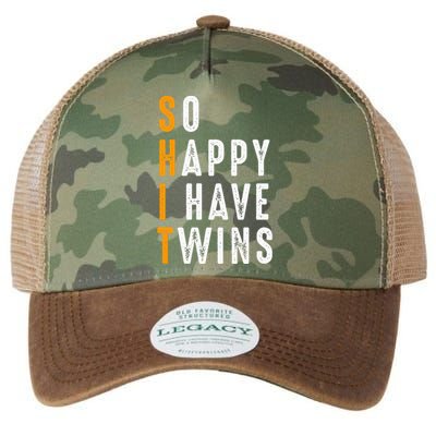 So Happy I Have Twins Design Father's Mother's Day Legacy Tie Dye Trucker Hat