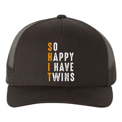 So Happy I Have Twins Design Father's Mother's Day Yupoong Adult 5-Panel Trucker Hat