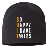 So Happy I Have Twins Design Father's Mother's Day Sustainable Beanie