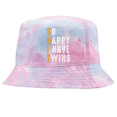 So Happy I Have Twins Design Father's Mother's Day Tie-Dyed Bucket Hat