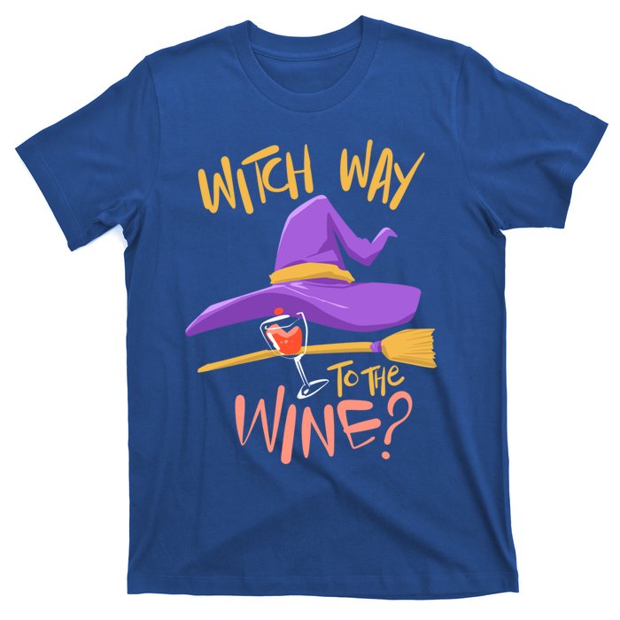 S Halloween Ing Gift Witch Way To The Wine Funny Gift T-Shirt