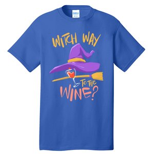 S Halloween Ing Gift Witch Way To The Wine Funny Gift Tall T-Shirt