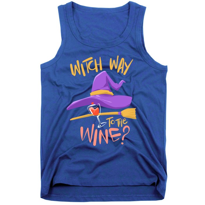 S Halloween Ing Gift Witch Way To The Wine Funny Gift Tank Top