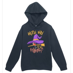 S Halloween Ing Gift Witch Way To The Wine Funny Gift Urban Pullover Hoodie