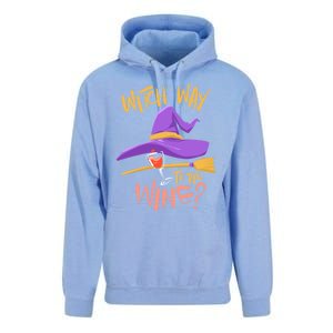 S Halloween Ing Gift Witch Way To The Wine Funny Gift Unisex Surf Hoodie