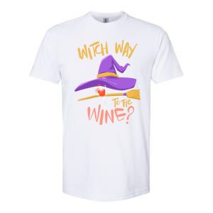 S Halloween Ing Gift Witch Way To The Wine Funny Gift Softstyle CVC T-Shirt