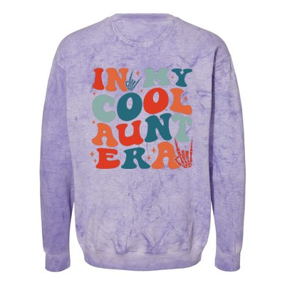 Skeleton Hand In My Cool Aunt Era Funny Halloween Family Matching Back And Front Colorblast Crewneck Sweatshirt