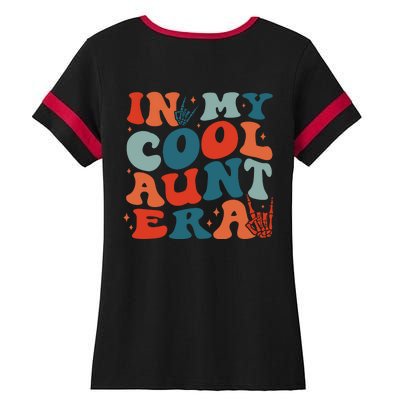 Skeleton Hand In My Cool Aunt Era Funny Halloween Family Matching Back And Front Ladies Halftime Notch Neck Tee