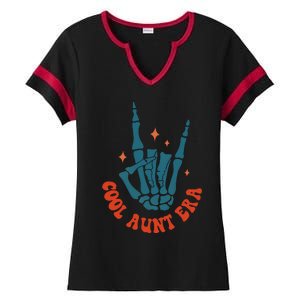 Skeleton Hand In My Cool Aunt Era Funny Halloween Family Matching Back And Front Ladies Halftime Notch Neck Tee