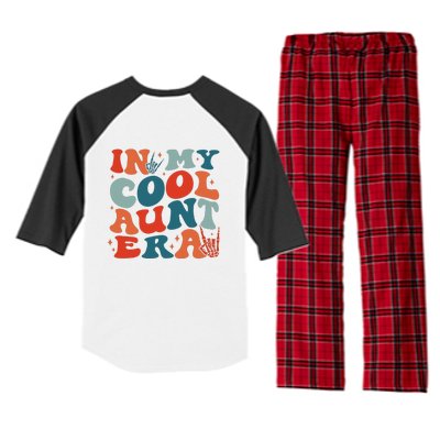 Skeleton Hand In My Cool Aunt Era Funny Halloween Family Matching Back And Front Raglan Sleeve Pajama Set