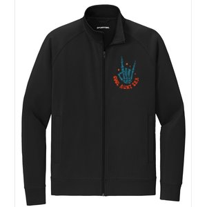 Skeleton Hand In My Cool Aunt Era Funny Halloween Family Matching Back And Front Stretch Full-Zip Cadet Jacket