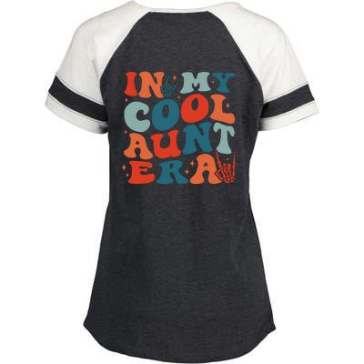 Skeleton Hand In My Cool Aunt Era Funny Halloween Family Matching Back And Front Enza Ladies Jersey Colorblock Tee