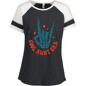 Skeleton Hand In My Cool Aunt Era Funny Halloween Family Matching Back And Front Enza Ladies Jersey Colorblock Tee