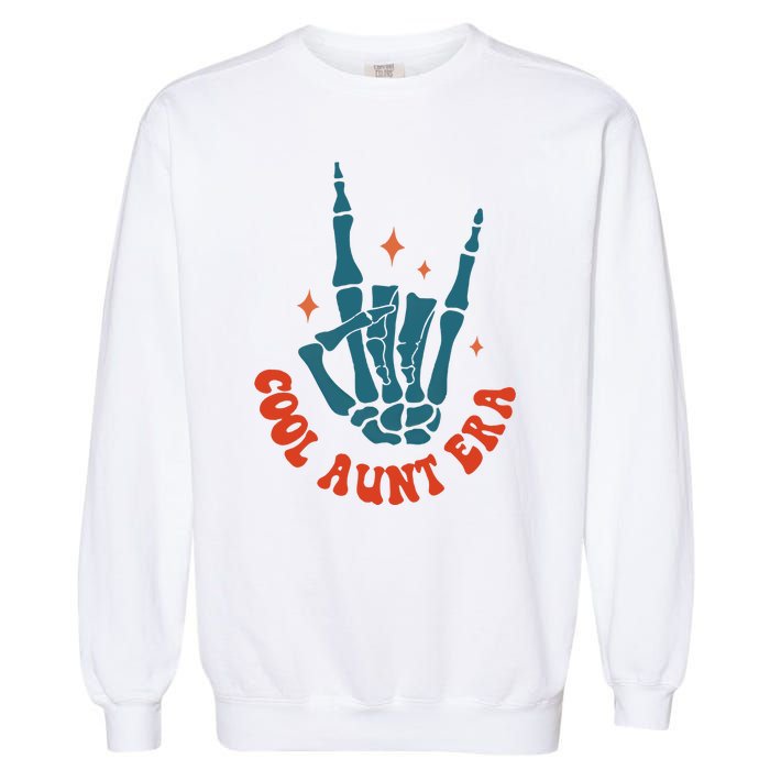 Skeleton Hand In My Cool Aunt Era Funny Halloween Family Matching Back And Front Garment-Dyed Sweatshirt