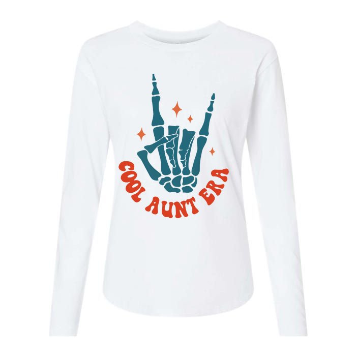 Skeleton Hand In My Cool Aunt Era Funny Halloween Family Matching Back And Front Womens Cotton Relaxed Long Sleeve T-Shirt