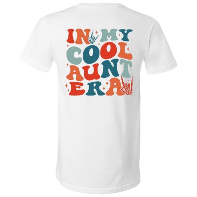 Skeleton Hand In My Cool Aunt Era Funny Halloween Family Matching Back And Front V-Neck T-Shirt