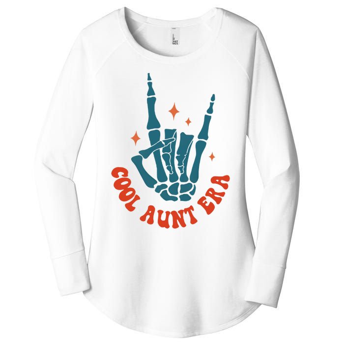 Skeleton Hand In My Cool Aunt Era Funny Halloween Family Matching Back And Front Women's Perfect Tri Tunic Long Sleeve Shirt