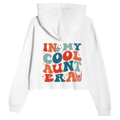 Skeleton Hand In My Cool Aunt Era Funny Halloween Family Matching Back And Front Crop Fleece Hoodie