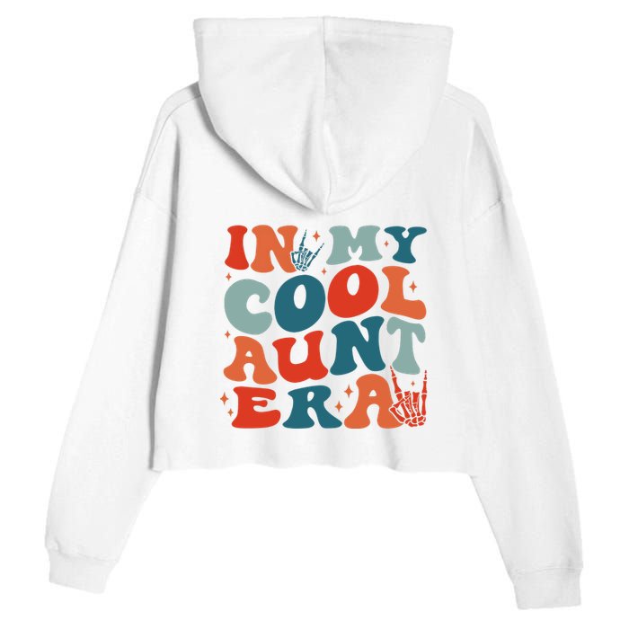 Skeleton Hand In My Cool Aunt Era Funny Halloween Family Matching Back And Front Crop Fleece Hoodie