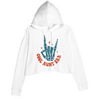 Skeleton Hand In My Cool Aunt Era Funny Halloween Family Matching Back And Front Crop Fleece Hoodie