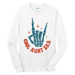 Skeleton Hand In My Cool Aunt Era Funny Halloween Family Matching Back And Front Tall Long Sleeve T-Shirt