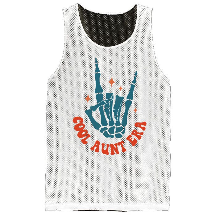 Skeleton Hand In My Cool Aunt Era Funny Halloween Family Matching Back And Front Mesh Reversible Basketball Jersey Tank