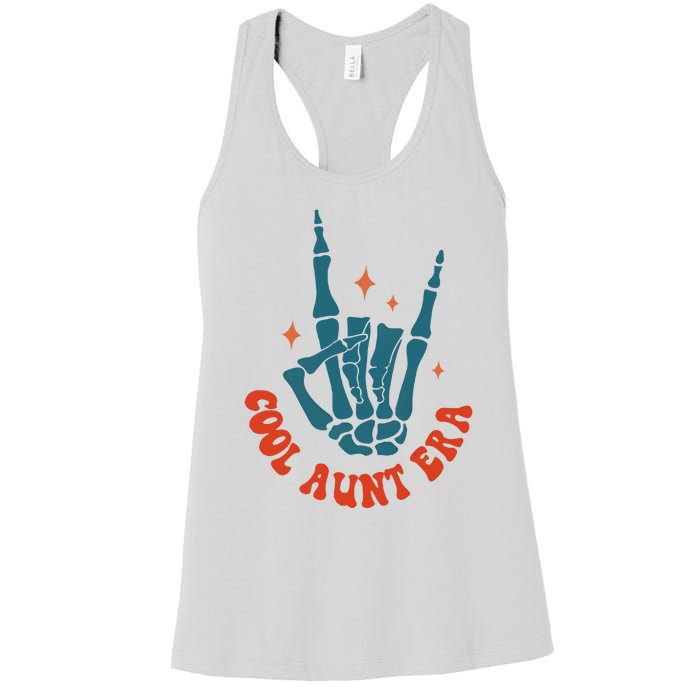 Skeleton Hand In My Cool Aunt Era Funny Halloween Family Matching Back And Front Women's Racerback Tank