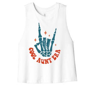 Skeleton Hand In My Cool Aunt Era Funny Halloween Family Matching Back And Front Women's Racerback Cropped Tank