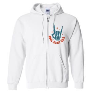 Skeleton Hand In My Cool Aunt Era Funny Halloween Family Matching Back And Front Full Zip Hoodie