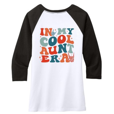 Skeleton Hand In My Cool Aunt Era Funny Halloween Family Matching Back And Front Women's Tri-Blend 3/4-Sleeve Raglan Shirt