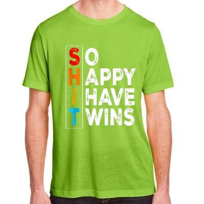 So Happy I Have Twins Funny Mothers Day Fathers Day Mom Dad Adult ChromaSoft Performance T-Shirt