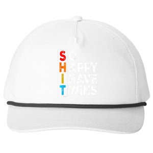 So Happy I Have Twins Funny Mothers Day Fathers Day Mom Dad Snapback Five-Panel Rope Hat