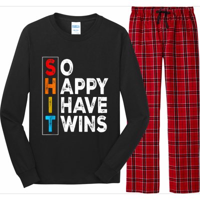 So Happy I Have Twins Funny Mothers Day Fathers Day Mom Dad Long Sleeve Pajama Set