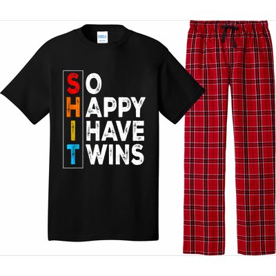 So Happy I Have Twins Funny Mothers Day Fathers Day Mom Dad Pajama Set