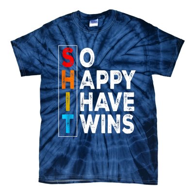 So Happy I Have Twins Funny Mothers Day Fathers Day Mom Dad Tie-Dye T-Shirt