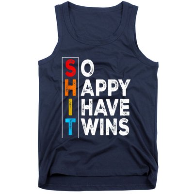 So Happy I Have Twins Funny Mothers Day Fathers Day Mom Dad Tank Top