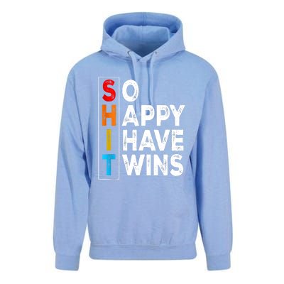 So Happy I Have Twins Funny Mothers Day Fathers Day Mom Dad Unisex Surf Hoodie