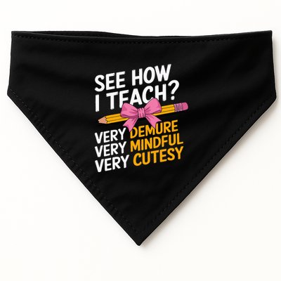 See How I Teach Teacher Appreciation Demure Mindful Cutesy USA-Made Doggie Bandana