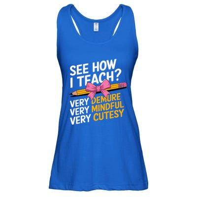 See How I Teach Teacher Appreciation Demure Mindful Cutesy Ladies Essential Flowy Tank