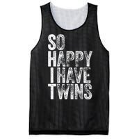 So Happy I Have Twins Father's Mother's Day Mesh Reversible Basketball Jersey Tank