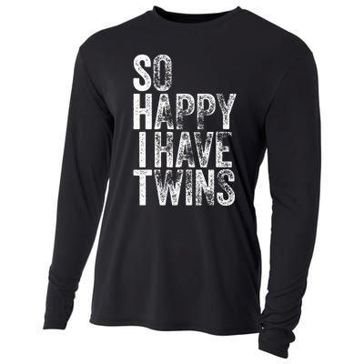 So Happy I Have Twins Father's Mother's Day Cooling Performance Long Sleeve Crew