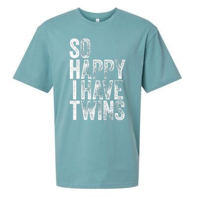 So Happy I Have Twins Father's Mother's Day Sueded Cloud Jersey T-Shirt