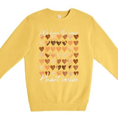 Same Heart Inside Black History Month BLM Melanin Pride Afro Premium Crewneck Sweatshirt