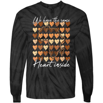 Same Heart Inside Black History Month BLM Melanin Pride Afro Tie-Dye Long Sleeve Shirt